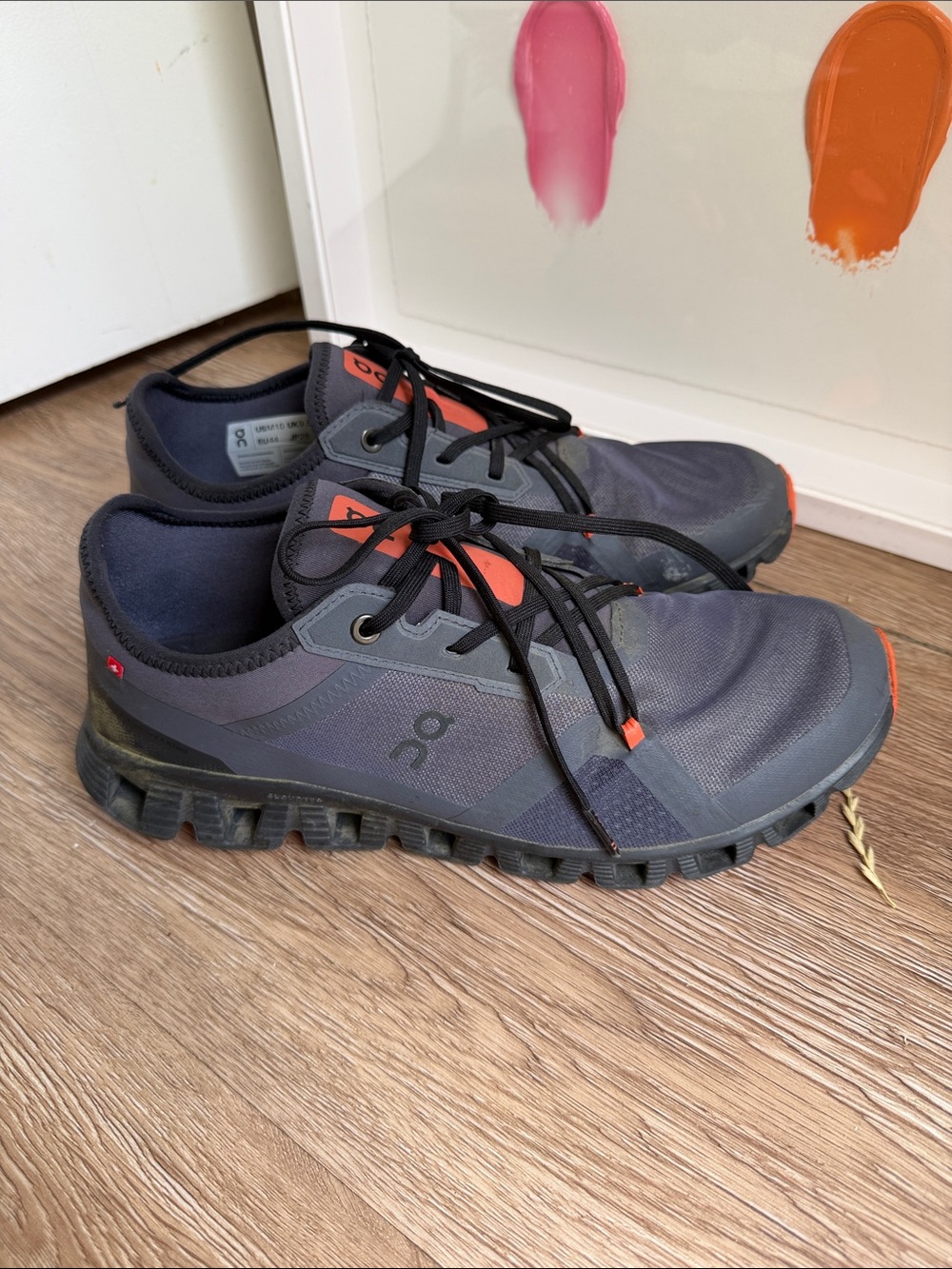 On Running Men's Navy Sneakers with Orange Accents